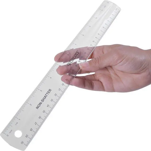 Alt view image 7 of 7 - Shatterproof Ruler, Design with Easy-to-Read Markings, Back-to-Classroom, 12-Inch