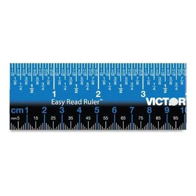 Alt view image 2 of 2 - EZ12PBL Plastic Dual Color 12 Inch Easy Read Ruler with Inches, Centimeters and Millimeters Measurements, Blue/Black