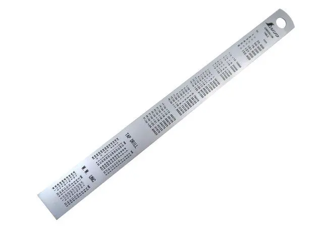 Alt view image 3 of 4 - 150 mm Rigid (15 mm x 0.5 mm) Zero Glare Satin Chrome Stainless Steel Machinist Engineer Ruler/Rule with Graduations in mm and .5mm Model 13005