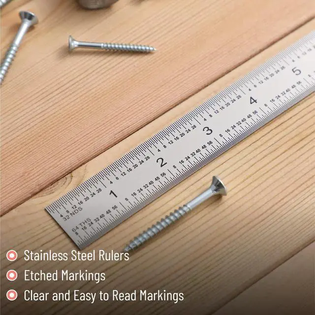 Alt view image 3 of 7 - Machinist Ruler, 12 Inch, Stainless Steel Imperial