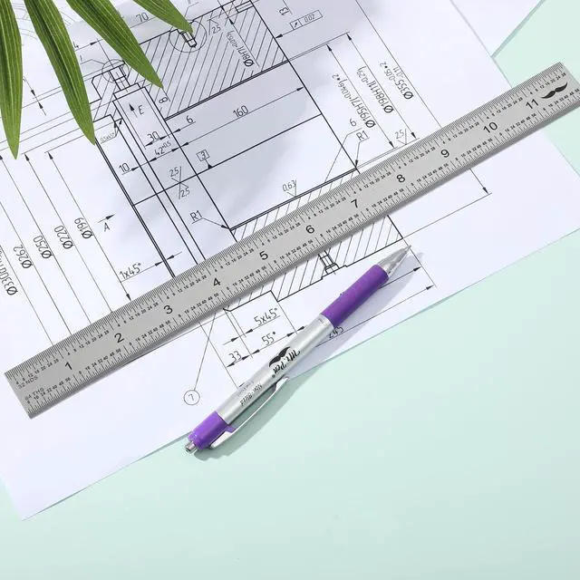 Alt view image 6 of 7 - Machinist Ruler, 12 Inch, Stainless Steel Imperial