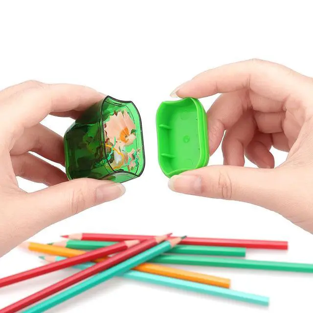 Alt view image 4 of 7 - 4 Pack Pencil Sharpener Manual, Double Holes, Assorted Color