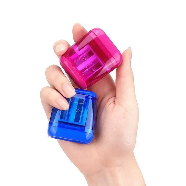 Alt view image 5 of 7 - 4 Pack Pencil Sharpener Manual, Double Holes, Assorted Color