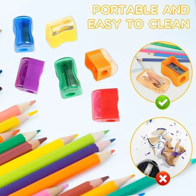 Alt view image 4 of 7 - 144 Pack Bulk Miniature Plastic Pencil Sharpener Colors Assortment School Classroom