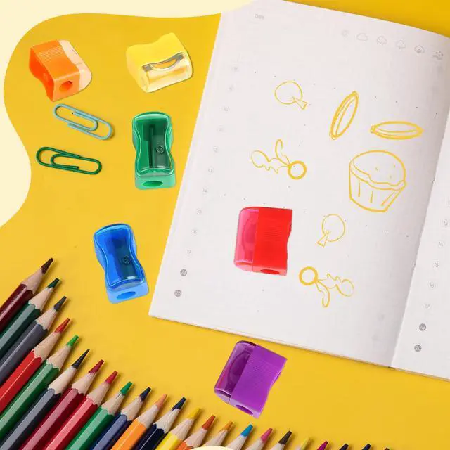 Alt view image 5 of 7 - 144 Pack Bulk Miniature Plastic Pencil Sharpener Colors Assortment School Classroom