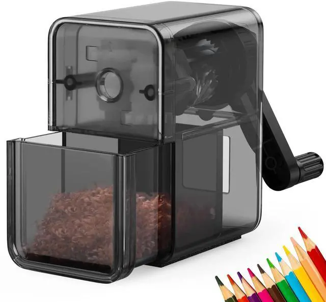 Main image of Pencil Sharpener Black, Manual Pencil Sharpener with Stronger Helical Blade to Fast Sharpen for Kids, School, Classroom, Home, Artists, Ideal for No.2/Colored/Art Pencils