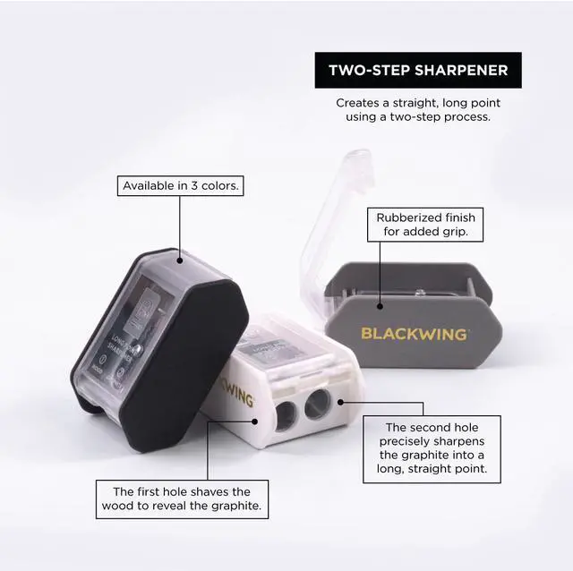 Alt view image 5 of 6 - Two-Step Long Point Pencil Sharpener, German Steel, Grey