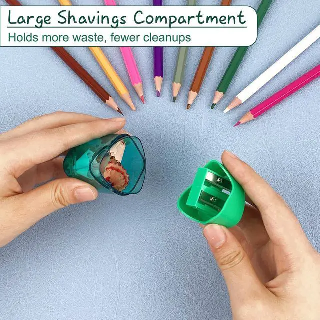 Alt view image 3 of 7 - 4-Pack Pencil Sharpener, Smooth-Rotation Dual Holes & Easy-Clean Base, Compact Dual-Function Sharpener for Colored/Graphite Pencils, Backpack Essentials