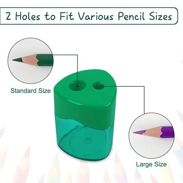 Alt view image 5 of 7 - 4-Pack Pencil Sharpener, Smooth-Rotation Dual Holes & Easy-Clean Base, Compact Dual-Function Sharpener for Colored/Graphite Pencils, Backpack Essentials
