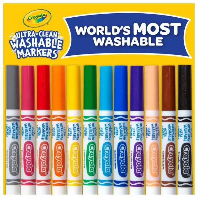 Alt view image 2 of 6 - Broad Line Markers (12 Count), Washable Markers for Kids, Assorted Colors, Arts & Crafts Supplies, For Coloring Books & Art Projects, Ages 3+
