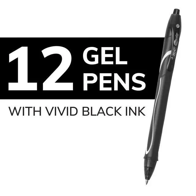 Alt view image 2 of 7 - Gelocity Quick Dry Black Gel Pens, Medium Point, 0.7 mm, 12-Count
