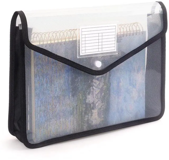 Main image of Plastic Expanding File Folder, Fit Letter/A4 Size, Black, 1 Pack