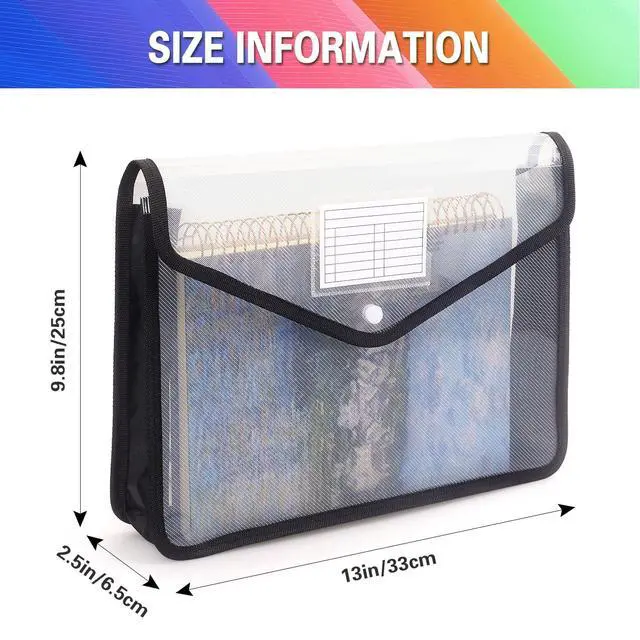 Alt view image 2 of 7 - Plastic Expanding File Folder, Fit Letter/A4 Size, Black, 1 Pack