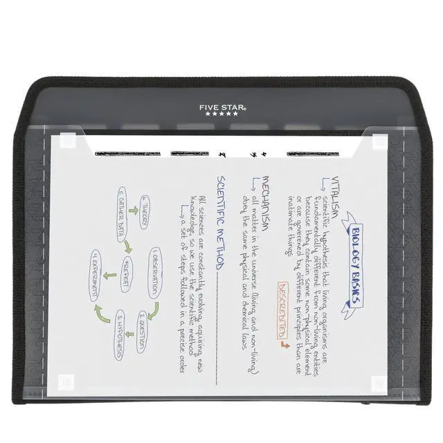 Alt view image 6 of 7 - Expanding File Organizer + Study App, 7-Pocket Accordian File Organizer, Zipper Closure, Holds 8-1/2" x 11" Paper, Black (72709)
