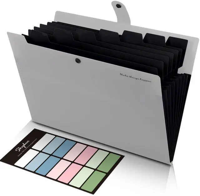 Main image of Accordion File Organizer, 8 Pockets Expanding File Folders, Portable Document Paper Organizer, Home College School Office Supplies, Letter Size Gray