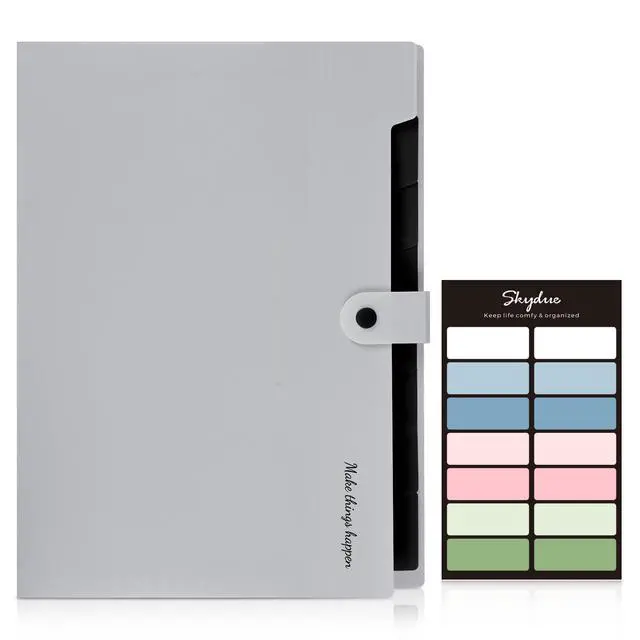 Alt view image 2 of 7 - Accordion File Organizer, 8 Pockets Expanding File Folders, Portable Document Paper Organizer, Home College School Office Supplies, Letter Size Gray