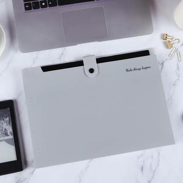 Alt view image 6 of 7 - Accordion File Organizer, 8 Pockets Expanding File Folders, Portable Document Paper Organizer, Home College School Office Supplies, Letter Size Gray