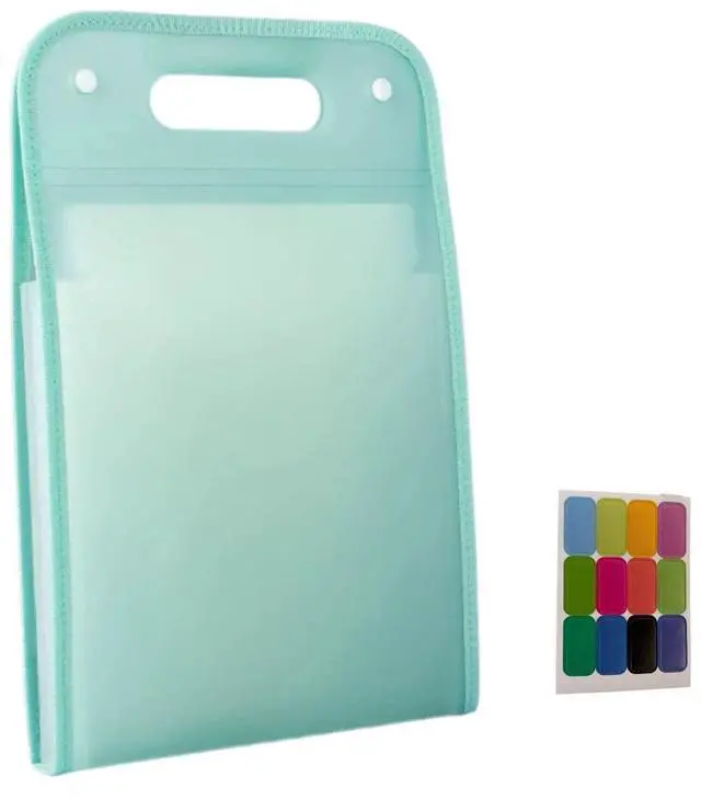Main image of Translucent Vertical Accordion File Folder,13 Pockets Expanding File Organize with Labels,A4 Letter Size Document Receipt Organizer Accordion Filing Folder for School, Home,Office.(Green)