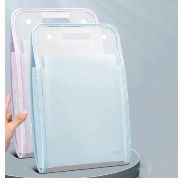 Alt view image 6 of 7 - Translucent Vertical Accordion File Folder,13 Pockets Expanding File Organize with Labels,A4 Letter Size Document Receipt Organizer Accordion Filing Folder for School, Home,Office.(Green)