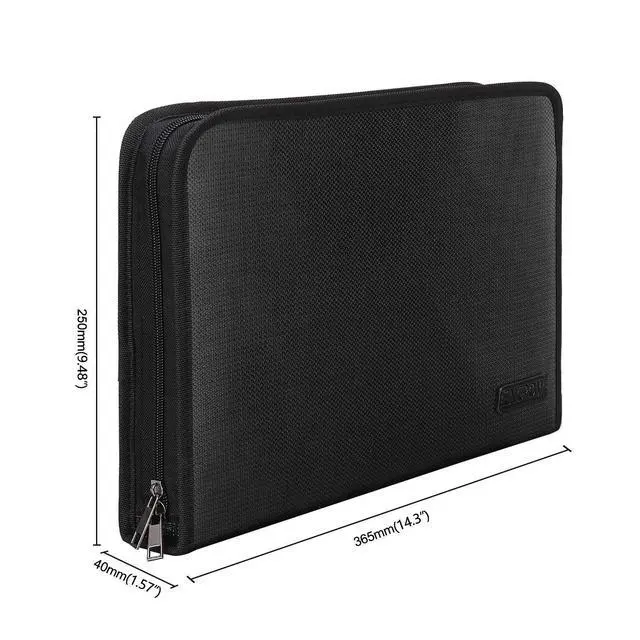 Alt view image 6 of 7 - Fireproof Expanding File Folder, 3 Pockets Document Organizer Bag