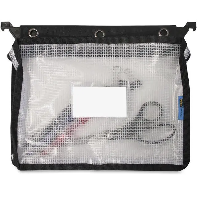 Alt view image 2 of 4 - Expanding Zipper Pouch, 13 x 9.25, Black/Clear (50904)