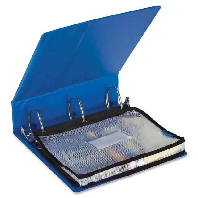 Alt view image 4 of 4 - Expanding Zipper Pouch, 13 x 9.25, Black/Clear (50904)