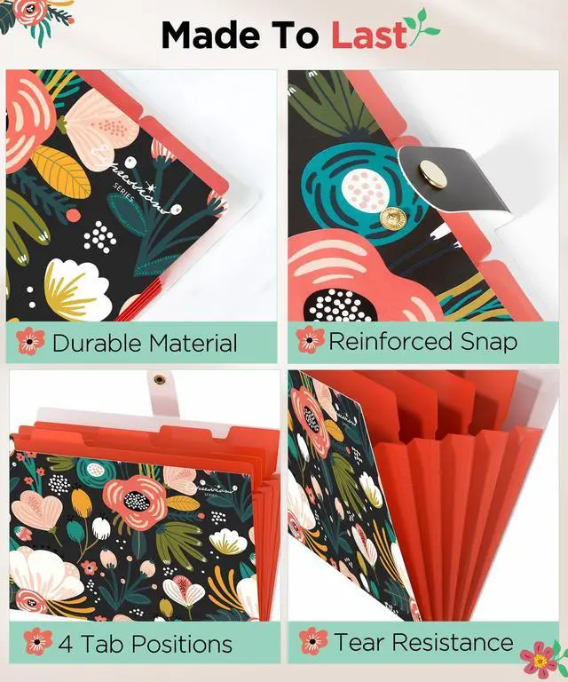 Alt view image 4 of 6 - Expanding File Folders Organizer, Folders with 5 Pockets, Folders