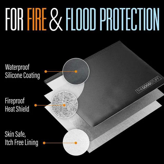Alt view image 4 of 5 - Fireproof Document Pouch (10"x13") - Protect Cash and Papers from Fire
