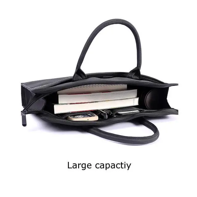 Alt view image 4 of 7 - Oxford Document Bag with Handle and Meeting Office Organizer Handbag Briefcase for Carrying Paper Files 1 Pack Black