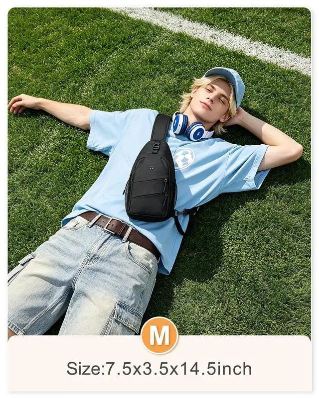 Alt view image 6 of 7 - Crossbody Bags for Women Men Trendy Sling Bag Backpack Chest Bag