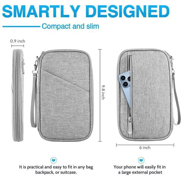 Alt view image 2 of 7 - Passport Holder Family, Women Rfid Blocking Passport Wallet, Travel Document Organizer for Premium Wallets, Waterproof Passport Holders Bag for Women & Men Traveling, Credit Cards Case