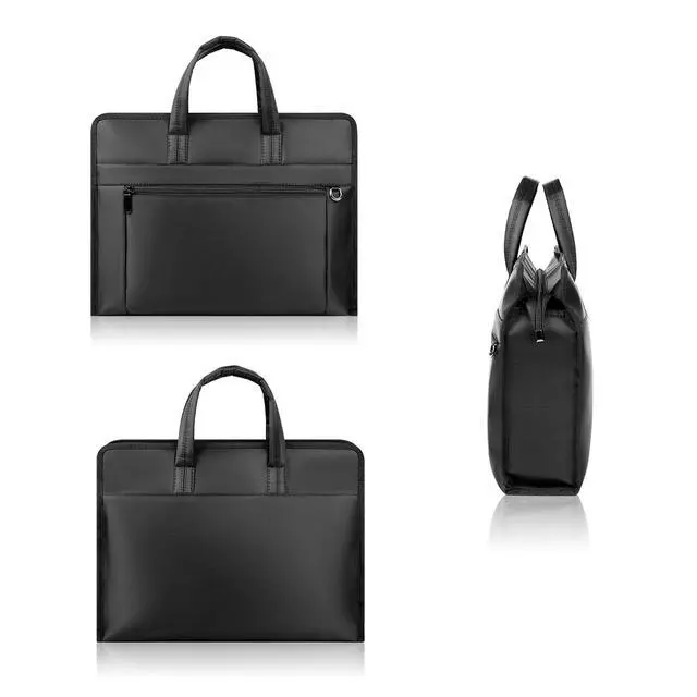 Alt view image 3 of 6 - eyintlofc Black Oxford Handle Document Bag with Zipper Briefcase for Men File Tote Bag for Carrying Paper Files (Horizontal)