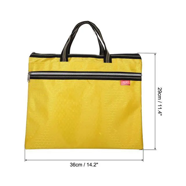 Alt view image 2 of 5 - Waterproof Zipper File Bag, Documents Books Tools Storage Zip Pouch for Office Travel, Yellow