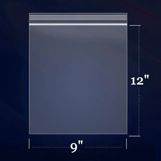Alt view image 2 of 5 - 100 Count - 9" x 12" Zip Bags - Clear Reclosable Zip Plastic Poly Bags with Resealable Lock Seal Zipper for Art Prints, A4, Letter Sized Documents, Clothing