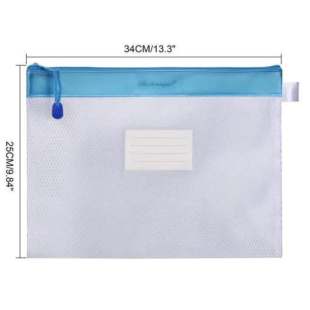 Alt view image 3 of 7 - Zipper Pouch, 4 Pack Waterproof Mesh File Bag, Document Organizer