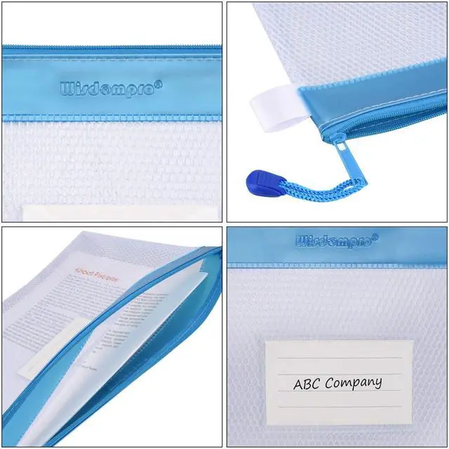 Alt view image 5 of 7 - Zipper Pouch, 4 Pack Waterproof Mesh File Bag, Document Organizer