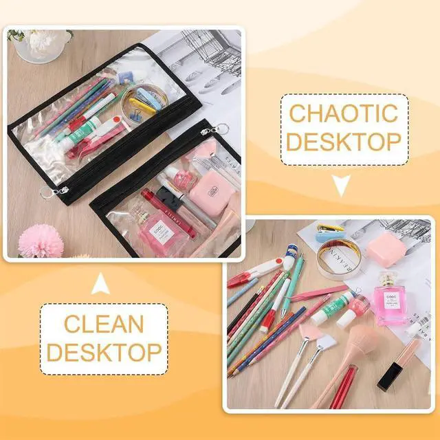 Alt view image 4 of 6 - Clear Zipper Pouches, 4 PCS Plastic Organizer Bags PVC Waterproof Envelopes Clear Pouch Bags Zipper Bags Multi-Purpose Makeup Bag for Cosmetics Document FileTravel Office Home Organize 11.5" x 7"