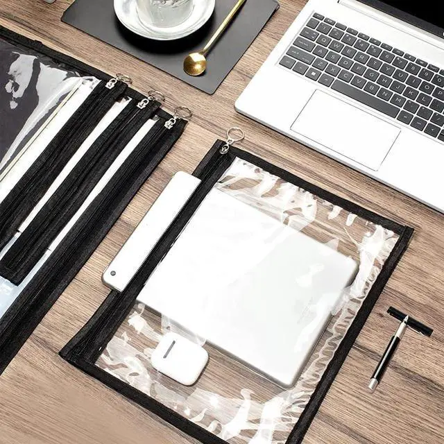 Alt view image 5 of 6 - Clear Zipper Pouches, 4 PCS Plastic Organizer Bags PVC Waterproof Envelopes Clear Pouch Bags Zipper Bags Multi-Purpose Makeup Bag for Cosmetics Document FileTravel Office Home Organize 11.5" x 7"