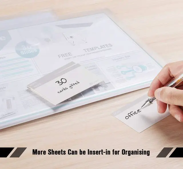 Alt view image 3 of 7 - 25 Pack Transparent Plastic Envelope Folders, A4 Letter Size, 100% Clear, Hook & Loop Closure, Label Pocket, Easy Storage