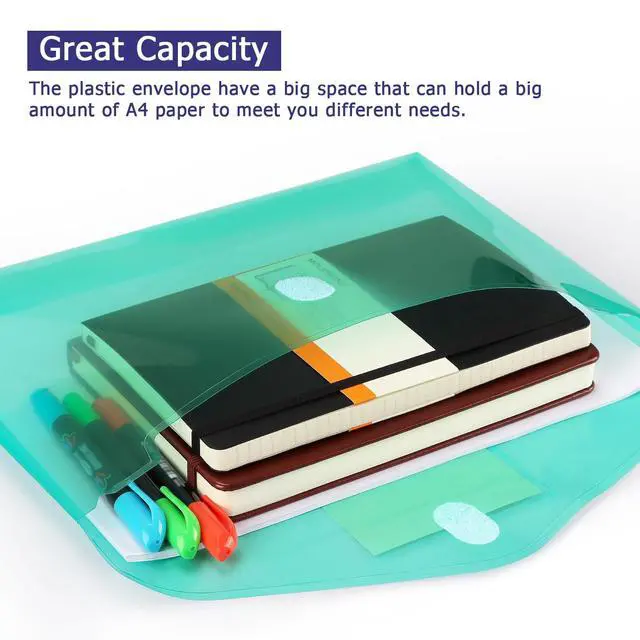 Alt view image 5 of 7 - Plastic Poly Envelopes Clear Folder Document, Letter Size, 6 PCS