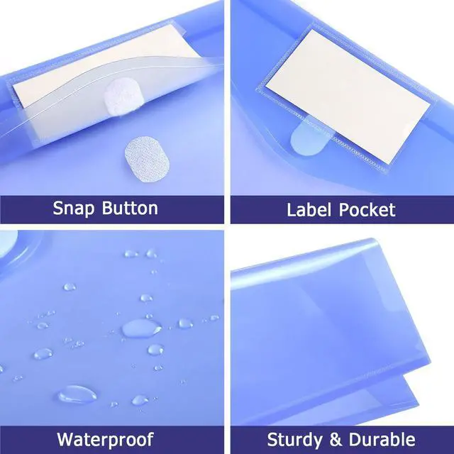 Alt view image 4 of 7 - Plastic Poly Envelopes Clear Folder Document, Letter Size, 6 PCS