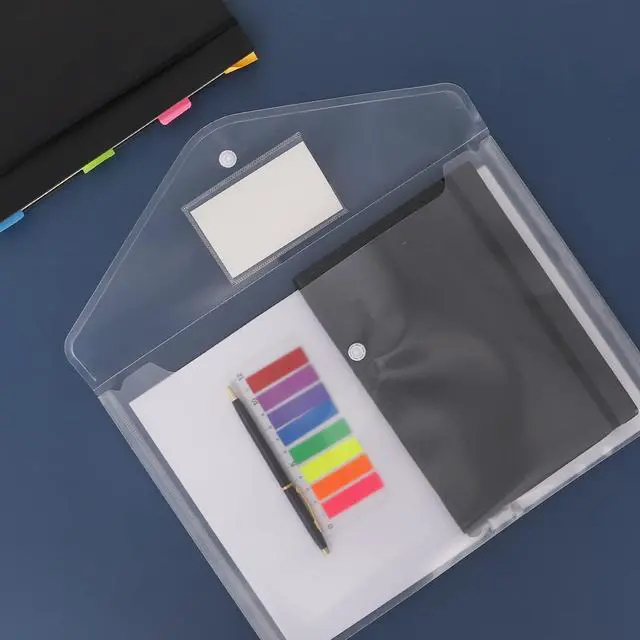 Alt view image 6 of 6 - 30pcs Plastic Envelopes, Clear Envelopes with Snap Closure, Document Folders Letter Size A4 Size File Envelopes with Label Pocket for School Home Work Office Organization