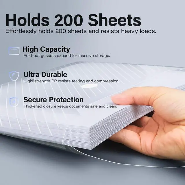 Alt view image 4 of 7 - 10 Pack, Plastic Envelopes Transparent Waterproof Reusable File Folders for A4 Letter Sized Documents, Receipts, Photos & Office/School Use (10)