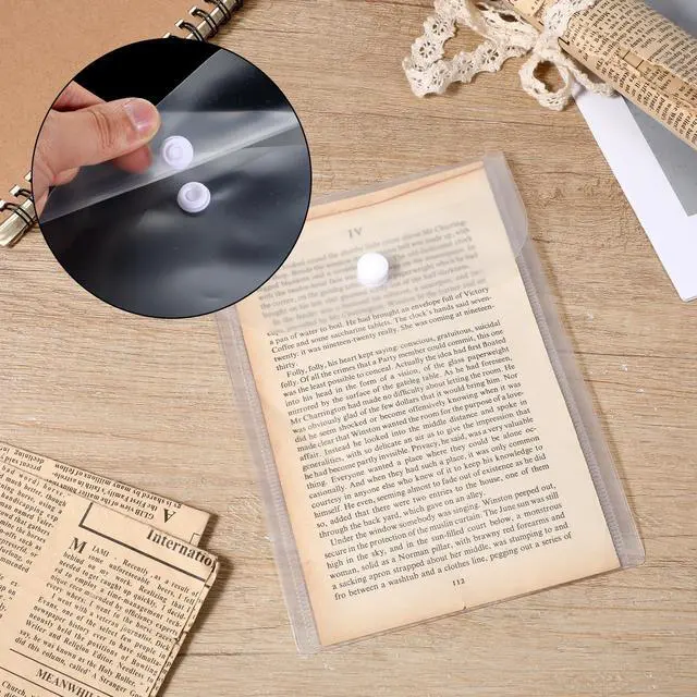 Alt view image 7 of 7 - 10 PCS Clear Envelope Pouch 7 X 5 Inch Clear Plastic Envelope Pouch with Snap Closure Waterproof Plastic Envelopes for Office School Documents Sticker, Photo Storage Folder, Receipt Holder