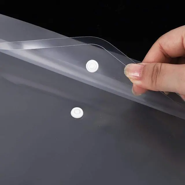 Alt view image 3 of 7 - 30pcs Plastic Envelopes, Clear Reusable Poly Envelope Waterproof File Folder with Snap Button, US Letter, A4 Size, for School Office Supplies
