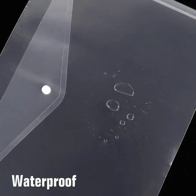 Alt view image 4 of 7 - 30pcs Plastic Envelopes, Clear Reusable Poly Envelope Waterproof File Folder with Snap Button, US Letter, A4 Size, for School Office Supplies