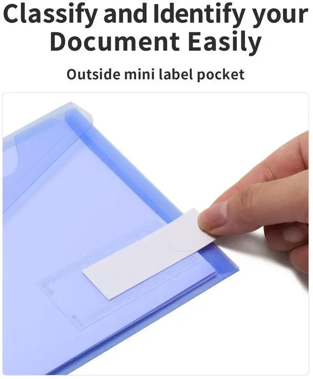 Alt view image 3 of 7 - 24 Pack Plastic Pencil Pouch, Clear Poly Envelopes File Bill Bag with Label Pocket, Plastic Pencil Case Bulk for A6 Size Files Money Envelopes for Cash Storage, Teacher School Office Supplies