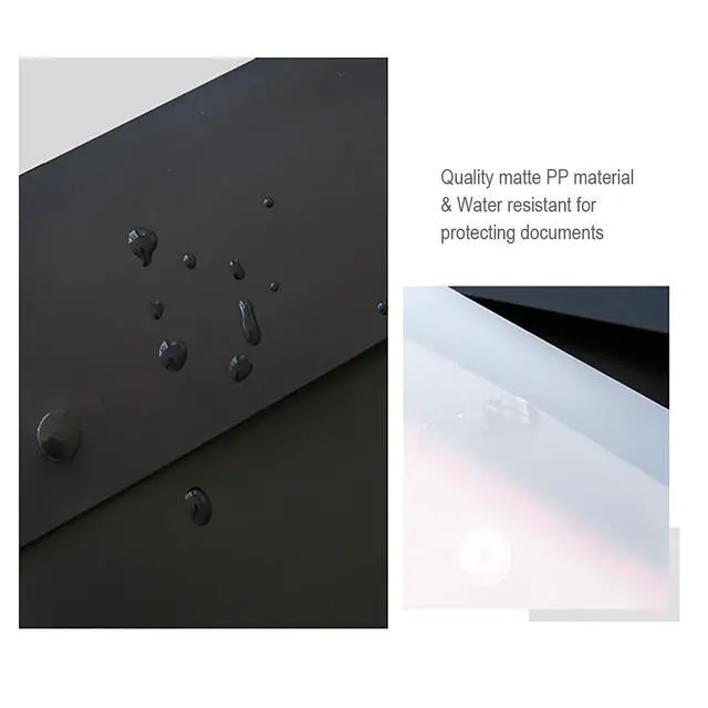 Alt view image 3 of 7 - 5 Pieces A4 Envelopes Folders for Paperwork Plastic Wallets Document Organizer with Snap Button Closure A4 Letter Size (Black)
