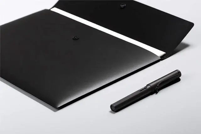Alt view image 7 of 7 - 5 Pieces A4 Envelopes Folders for Paperwork Plastic Wallets Document Organizer with Snap Button Closure A4 Letter Size (Black)