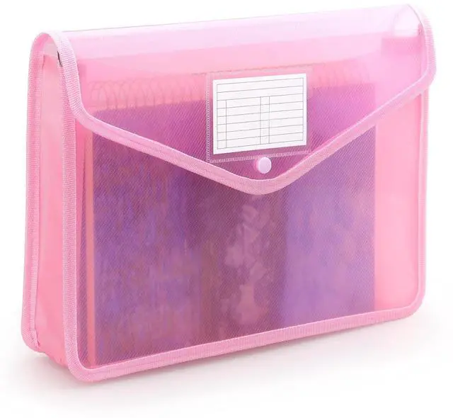 Main image of Plastic Expanding File Folder, Fit Letter/A4 Size, Pink, 1 Pack